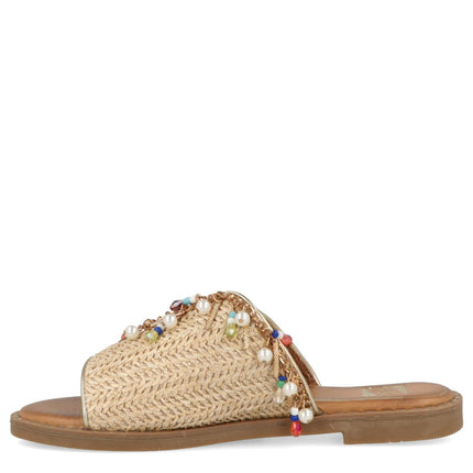 O-Joo Sandalo Flat Donna in Tessuto Sabbia Multicolor MILEY CARRIBEAN NATURAL O-JOO 
