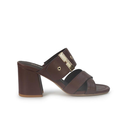 Bruno Premi Sandali Donna Sabot con Tacco in Pelle Corteccia - MARIO SPATARELLA
