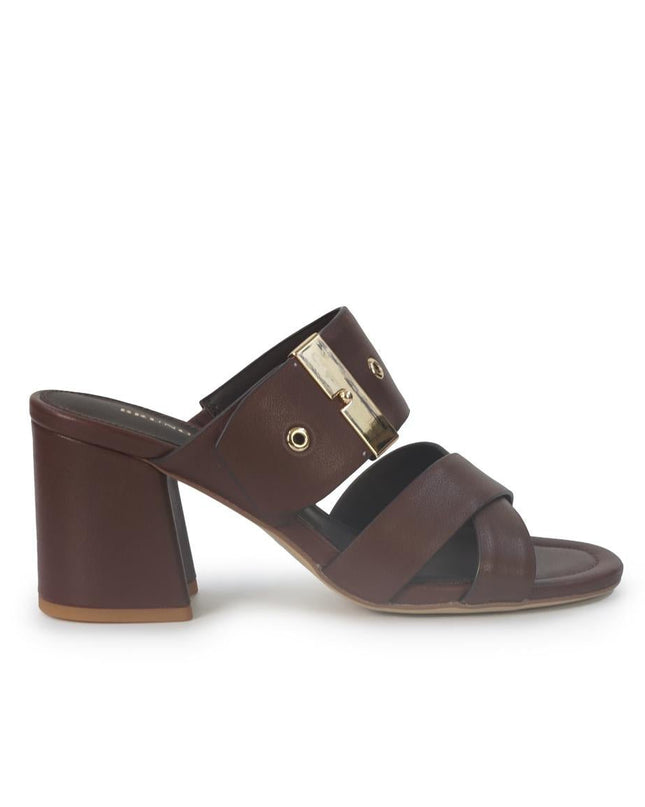 Bruno Premi Sandali Donna Sabot con Tacco in Pelle Corteccia - MARIO SPATARELLA