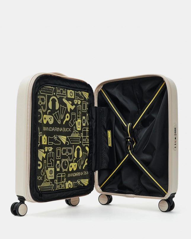 Mandarina Duck Trolley Cabina Bagaglio a Mano Espandibile 4 Ruote White Moka SZV24 LOGODUCK WHITE MOKA Mandarina Duck 