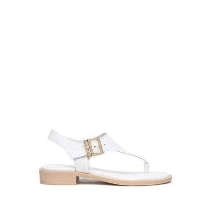 Nero Giardini Sandali Infradito Donna Bassi in Pelle Bianca E513405D BIANCO 707 Nero Giardini 