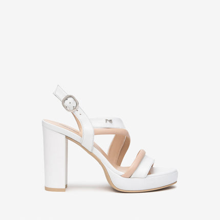 Nero Giardini Sandali Donna Tacco Alto e Plateau in Pelle Bianco E513352D BIANCO 707 Nero Giardini 