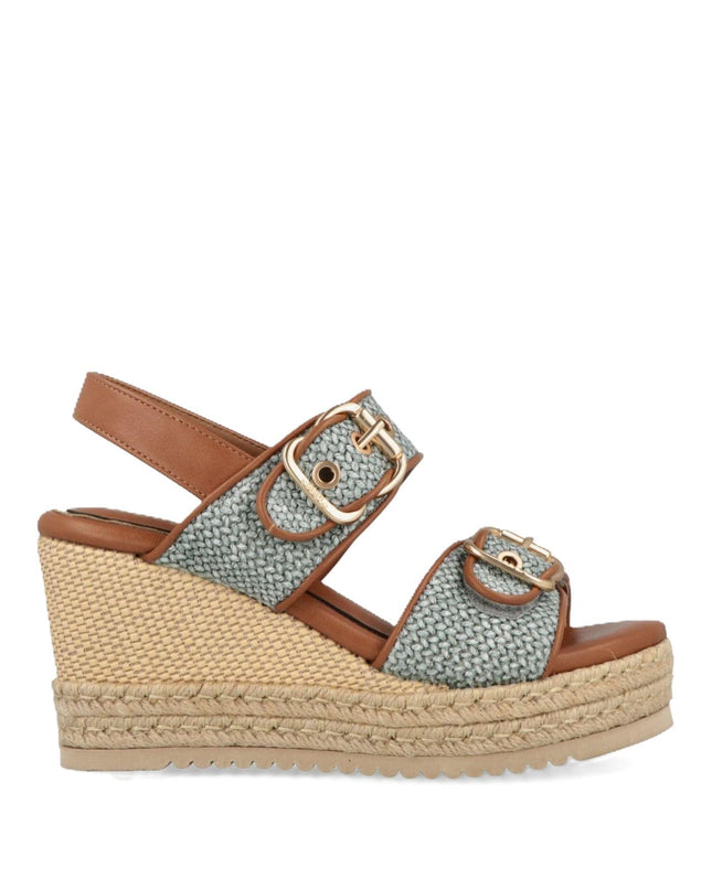Jeep Sandalo Donna con Zeppa Platform in Tessuto Canvas Jeans Avio - MARIO SPATARELLA