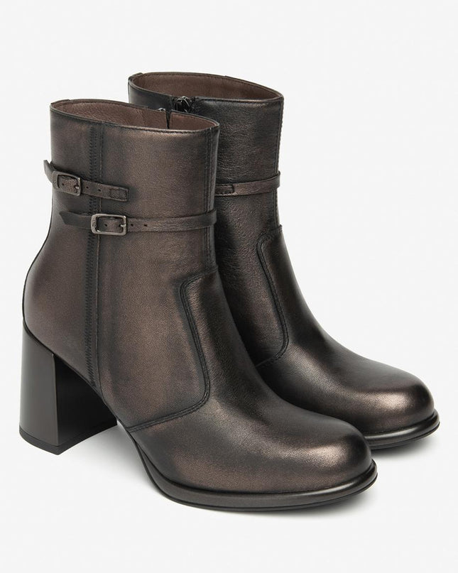 Nero Giardini Stivaletti Donna in Pelle Laminato Moro I514323D MORO 300 Nero Giardini 