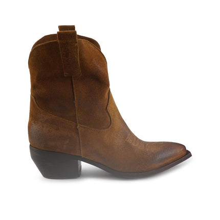 Stivaletto Texano in Camoscio Cuoio ELENA23 TEX Spatarella 