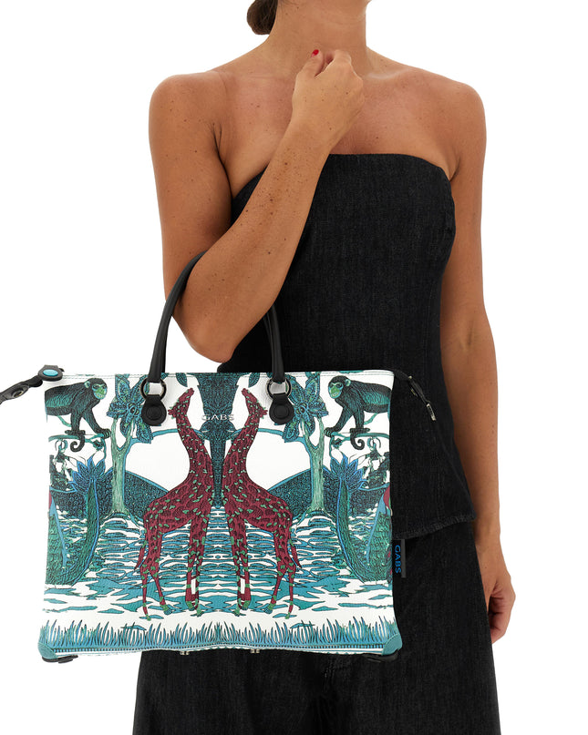 Gabs Borsa Convertibile e Trasformabile con Tracolla in Pelle Fantasia Jungle Tanzania G3 PLUS TG M JUNGLE TANZANIA Gabs 