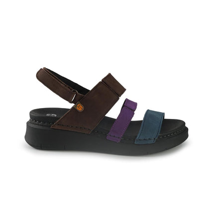 Jungla Sandali Donna Zeppa Bassa in Pelle Multicolor 8192 TINTA Jungla 