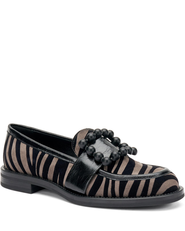 Mocassini Frau Donna in Pelle Zebra Animalier con Fibbia 90E3 VELVET ANIMALIER Frau 