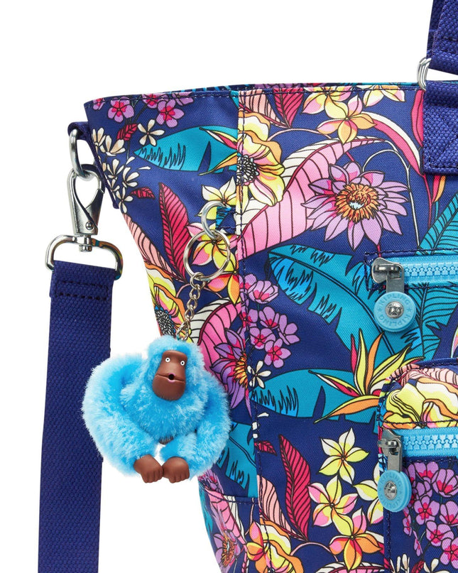 Borsa Shopper con Tracolla Removibile Multicolore ISAAC EXOTIC LEAVES Kipling 