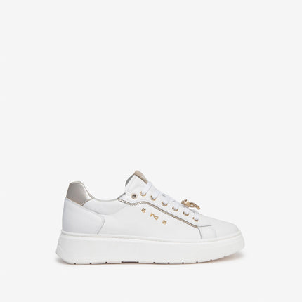 Nero Giardini Sneakers Bassa Donna in Pelle Bianca con Charms E409975D BIANCO 707 Nero Giardini 