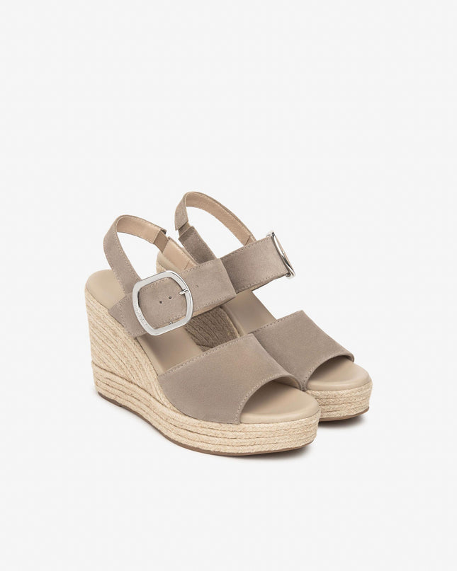 Nero Giardini Sandali Donna con Zeppa Corda in Camoscio Creta E513590D CRETA 451 Nero Giardini 