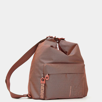 Mandarina Duck Borsa Convertibile Zaino Tessuto Noce Peca