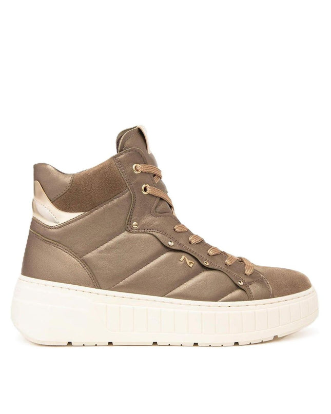 Nero Giardini Sneakers Alta Donna Platform in Pelle Argilla - MARIO SPATARELLA